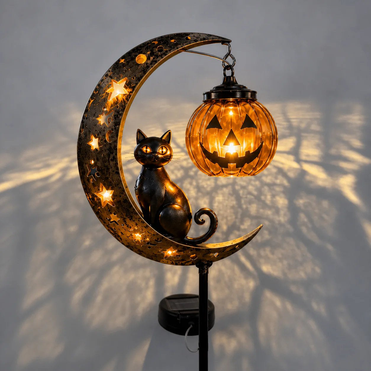 🔥 Last Day 55% OFF –Solar Halloween Garden Stake Light 👻🎃 | Black Cat & Pumpkin Decor
