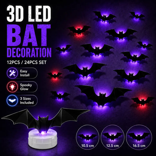 🦇🎃3D LED Bat Wall Decorations