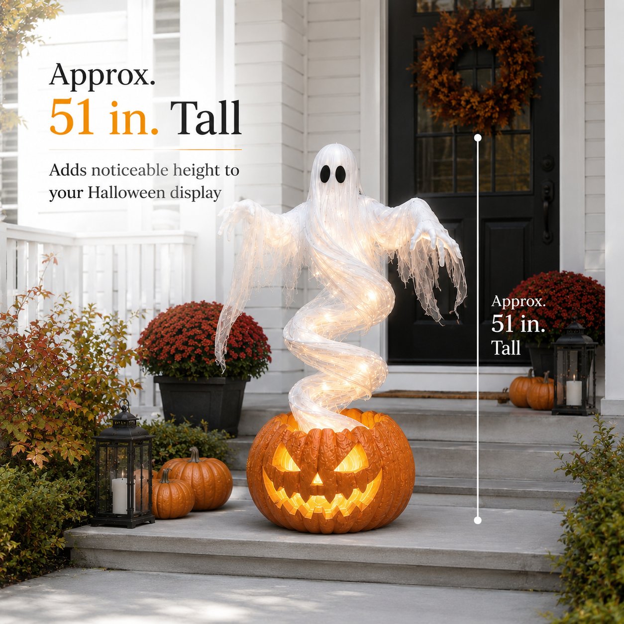 👻 Swirling Ghost Pumpkin Yard Lamp - Free Shipping 🎃