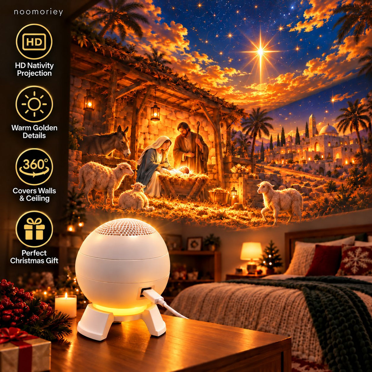 ✝️🌟 Nativity Christmas 5D Projection Light – Transform Any Room Into the Night of Bethlehem(✨Buy 2 Free Shipping)
