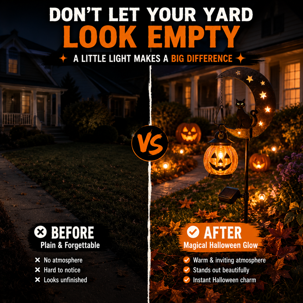 🔥 Last Day 55% OFF –Solar Halloween Garden Stake Light 👻🎃 | Black Cat & Pumpkin Decor