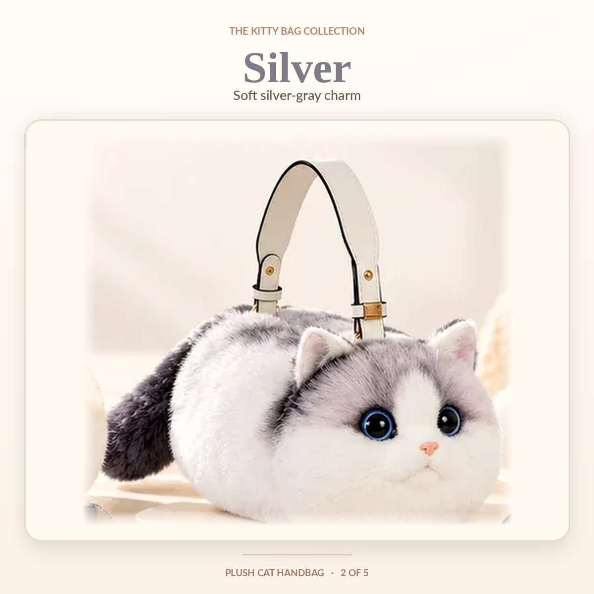 🐱❤️ 100% Handmade Plush Cat Handbag – Ultra-Soft Lifelike Kitty Purse, Crafted with Love