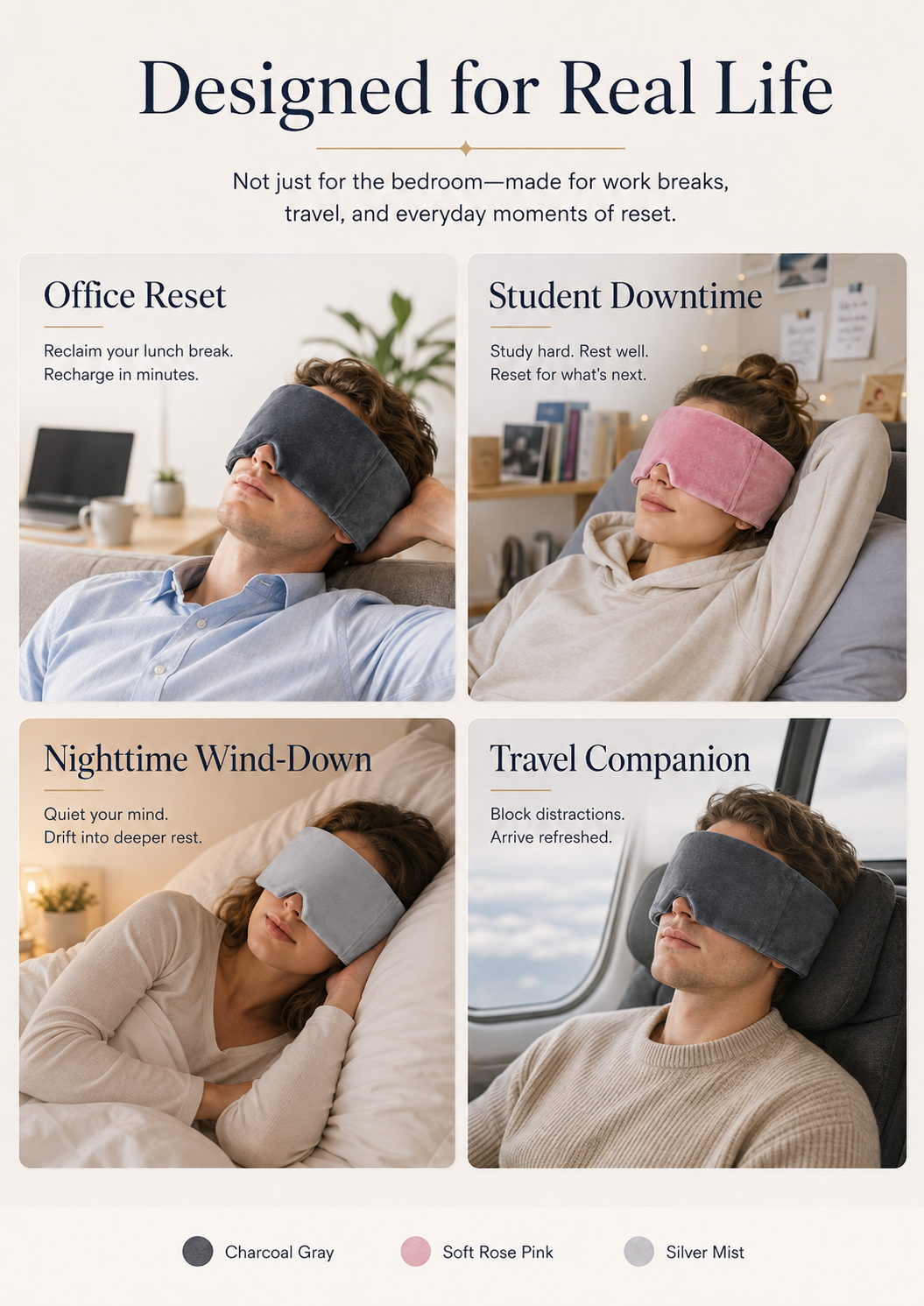 2.0 Pro Weighted Sleep Eye Mask – Gentle Pressure, Deeper Blackout Comfort