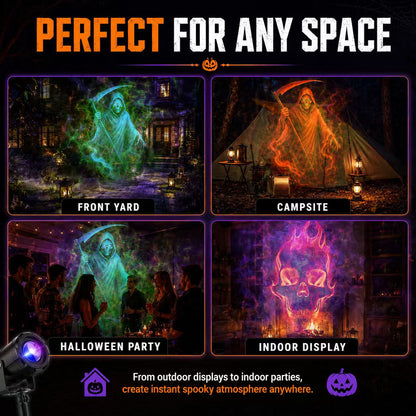 🎃 50% OFF TODAY! 32FT HD Halloween Projector Light – 10 Spooky Patterns to WOW Your Party 👻✨