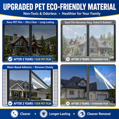 ☀️ One-Way Privacy Window Film – Daytime Mirror Effect, Heat Blocking & UV Protection