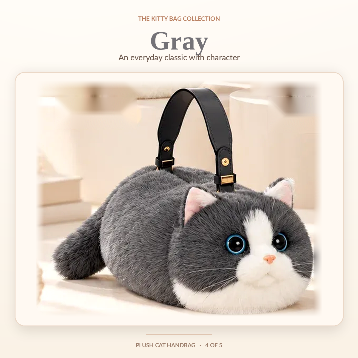 🐱❤️ 100% Handmade Plush Cat Handbag – Ultra-Soft Lifelike Kitty Purse, Crafted with Love