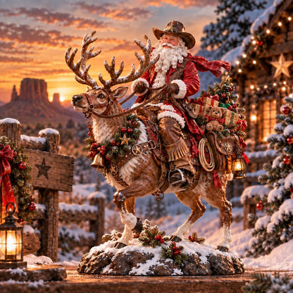 🔥 50% OFF Holiday Collector’s Special | Home for Christmas Cowboy Santa – Western Keepsake