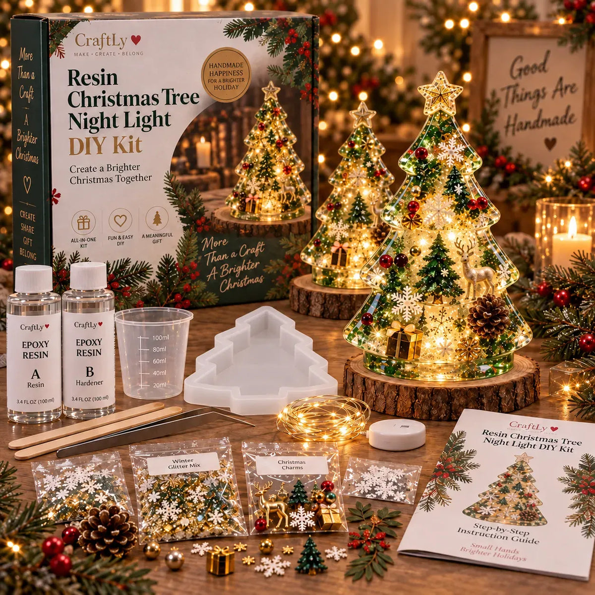 🎄 Holiday Craft Special | DIY Light-Up Resin Christmas Tree Kit – Save 39%