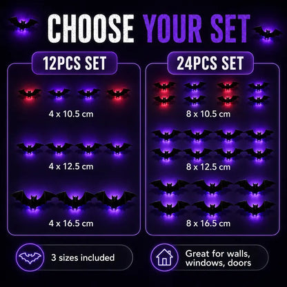 🦇🎃3D LED Bat Wall Decorations