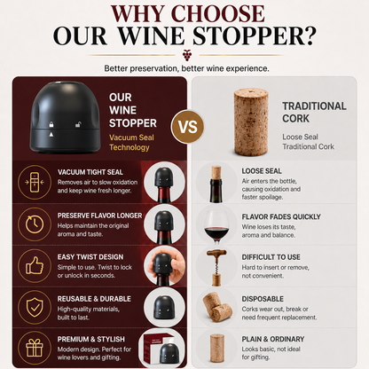 🍷🎁 Holiday Hosting Essential | Reusable Twist-Lock Wine Stoppers – 2PCS, Save 35%