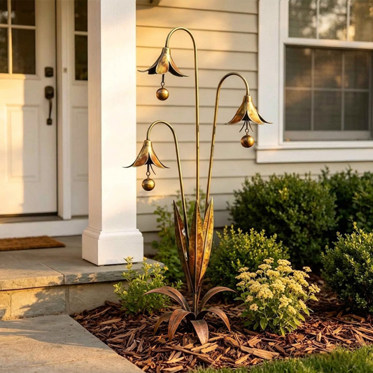 🔥Enchanting Blue Bellflower Garden Stakes with Gentle Chime – Decorative Outdoor Yard & Patio Ornament