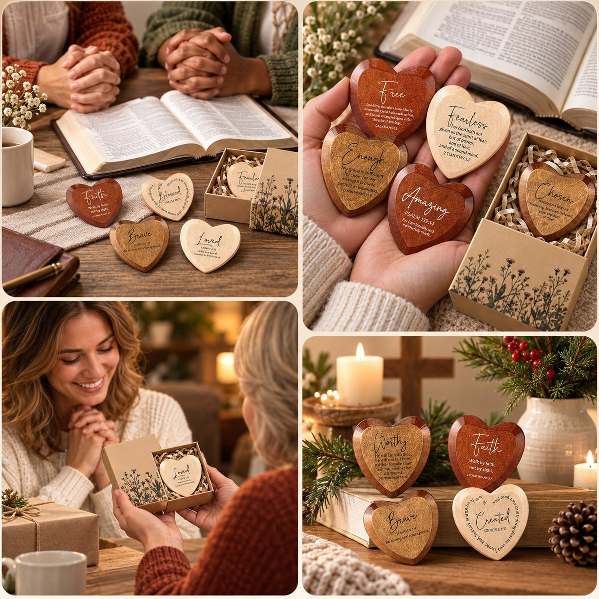 ✝️ Christian Pocket Hearts Gift Set – 12 Faith-Filled Keepsakes of Love & Encouragement 🎁