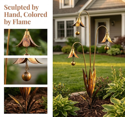 🔥Enchanting Blue Bellflower Garden Stakes with Gentle Chime – Decorative Outdoor Yard & Patio Ornament