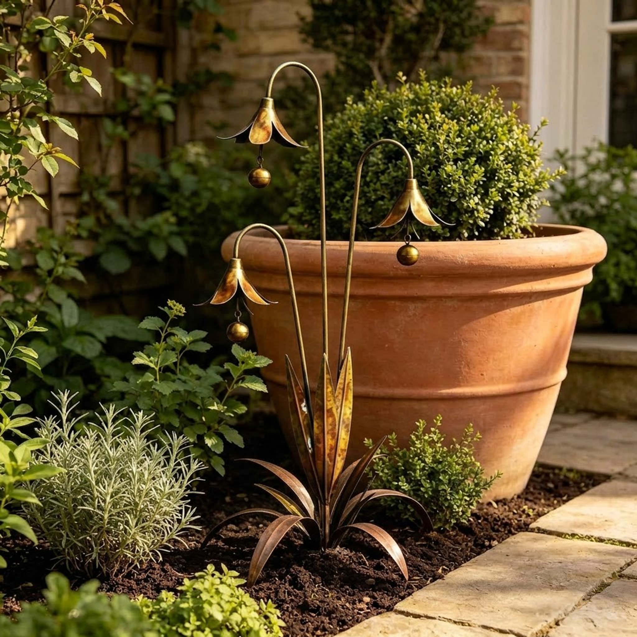 🔥Enchanting Blue Bellflower Garden Stakes with Gentle Chime – Decorative Outdoor Yard & Patio Ornament