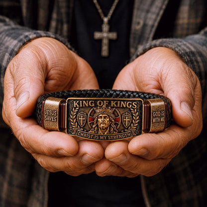 🔥 Last Day 50% OFF ✝️ King of Kings Faith Bracelet – Adjustable Christian Wristband Gift