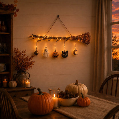 🍂 Lighted Fall Broom Wall Decor – 50% OFF Today ✨