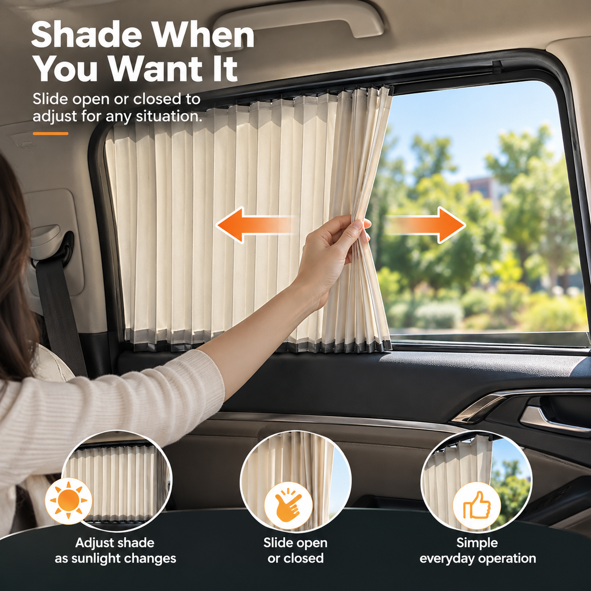 🚗 Pleated Car Window Curtains – More Shade, More Privacy, Better Rides