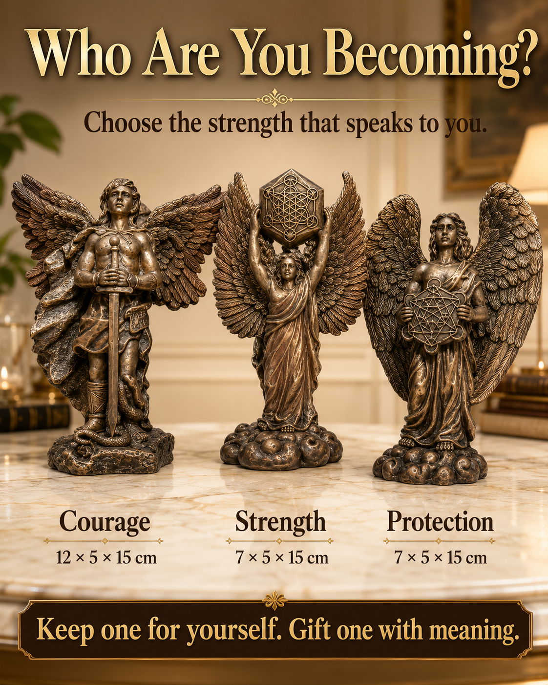 Choose the Strength Within You — Symbolic Guardian Angel Figurines