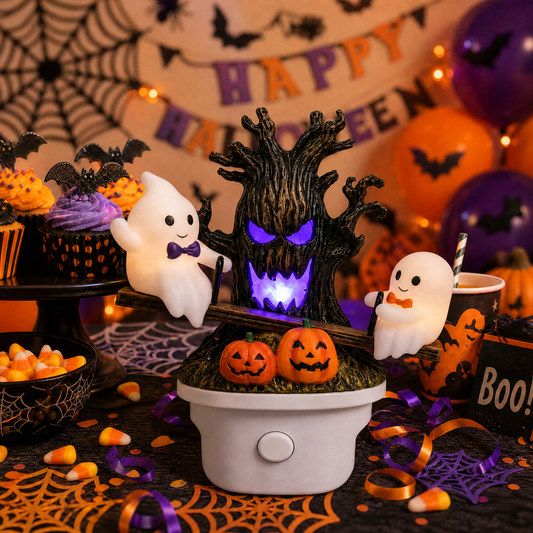 🔥 Last Day 50% OFF 🎃 Animated Ghost Seesaw Night Light – Cute Halloween Plug-In Decor 👻