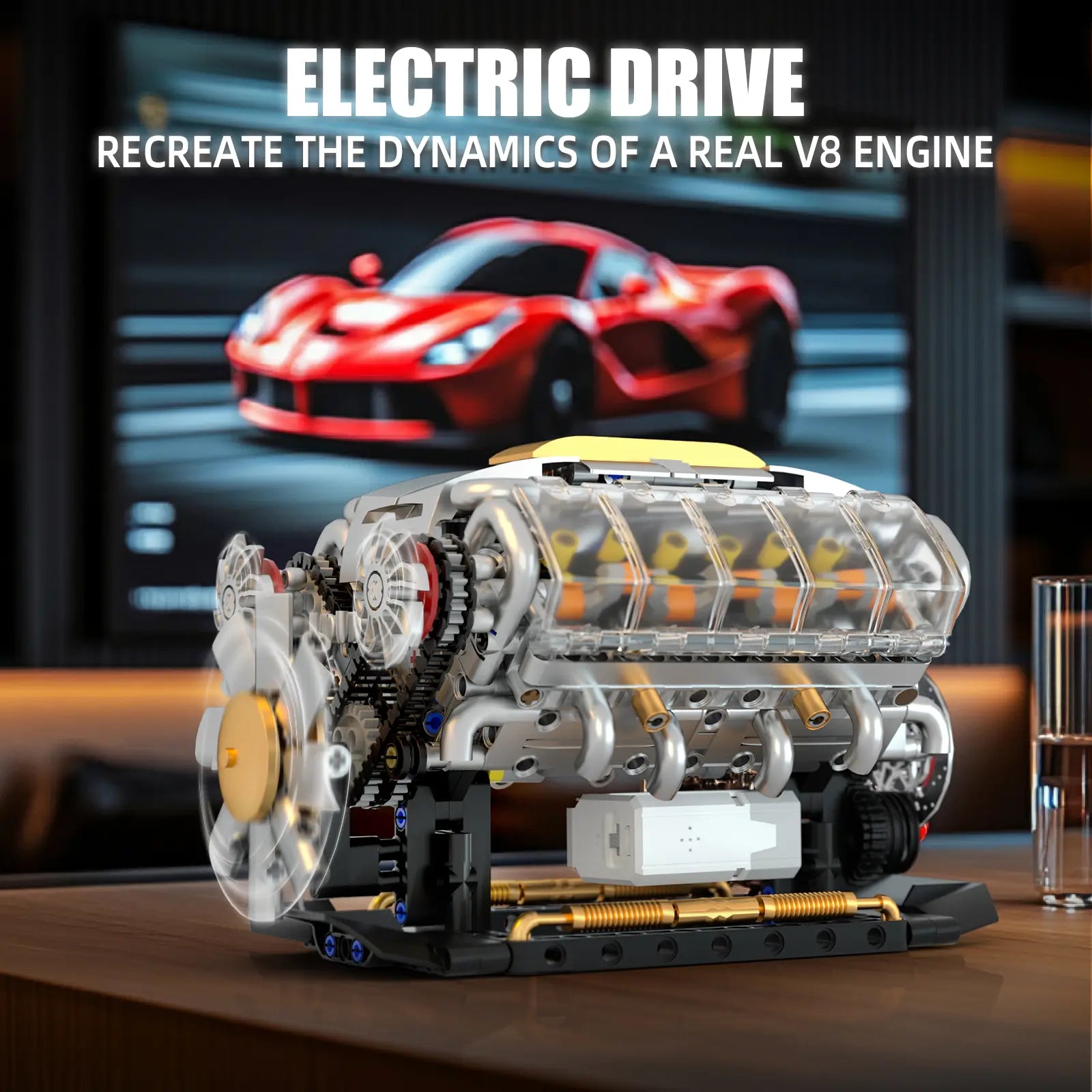 🔥 V8 Engine Model Kit – 1:1 Scale DIY Mechanical Building Set with 692 Pieces for Car Lovers & STEM Learning
