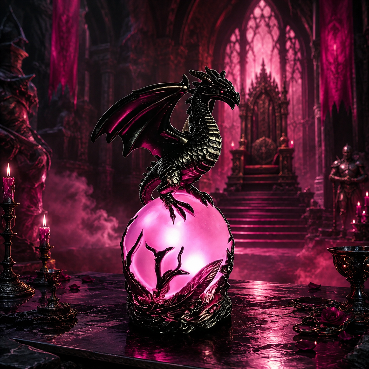 🔮Gothic Dragon LED Crystal Ball Lamp for Dark Aesthetic Decor