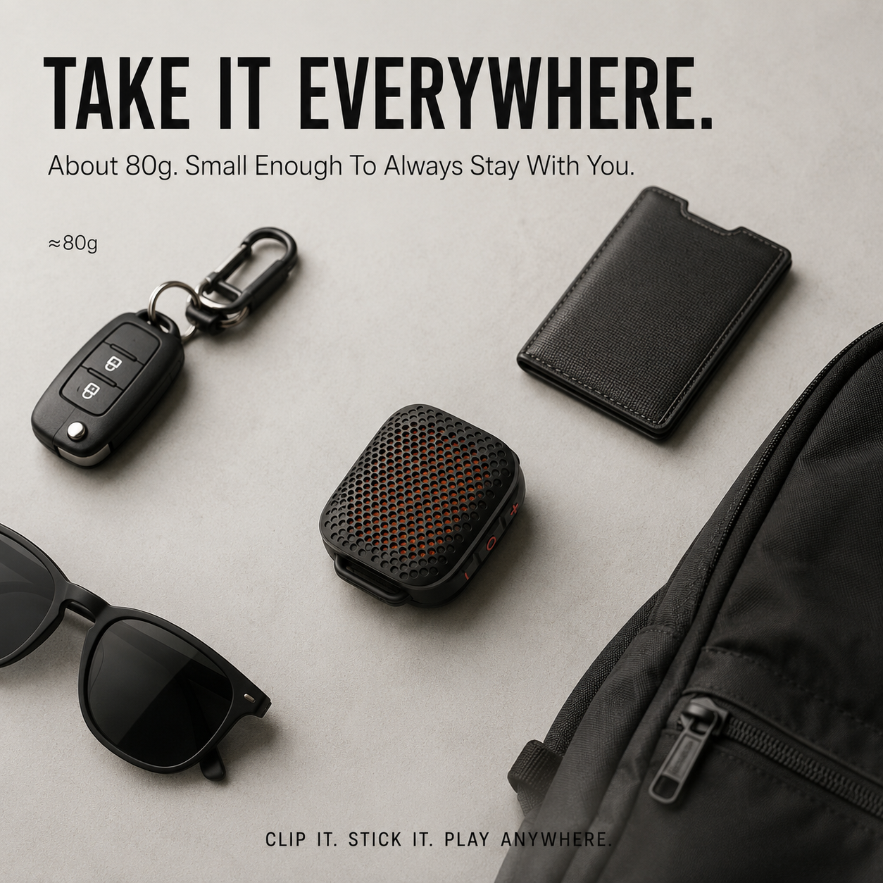 🔊 Magnetic Clip-On Bluetooth Speaker – IPX7 Waterproof, TWS Stereo & Ultra-Light 80g Wearable Design🏅