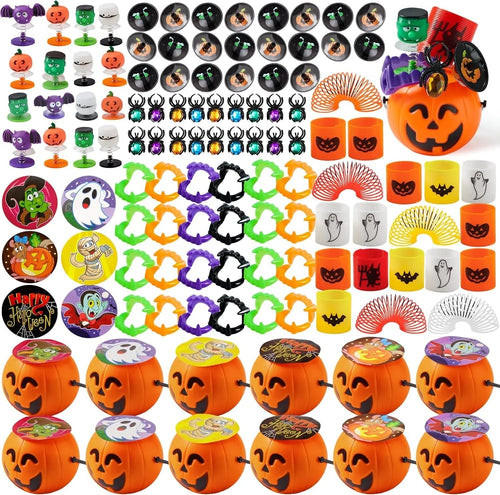🎃 33% OFF | 24 Ready-to-Give Halloween Pumpkin Buckets – 144 Fun Toys Included