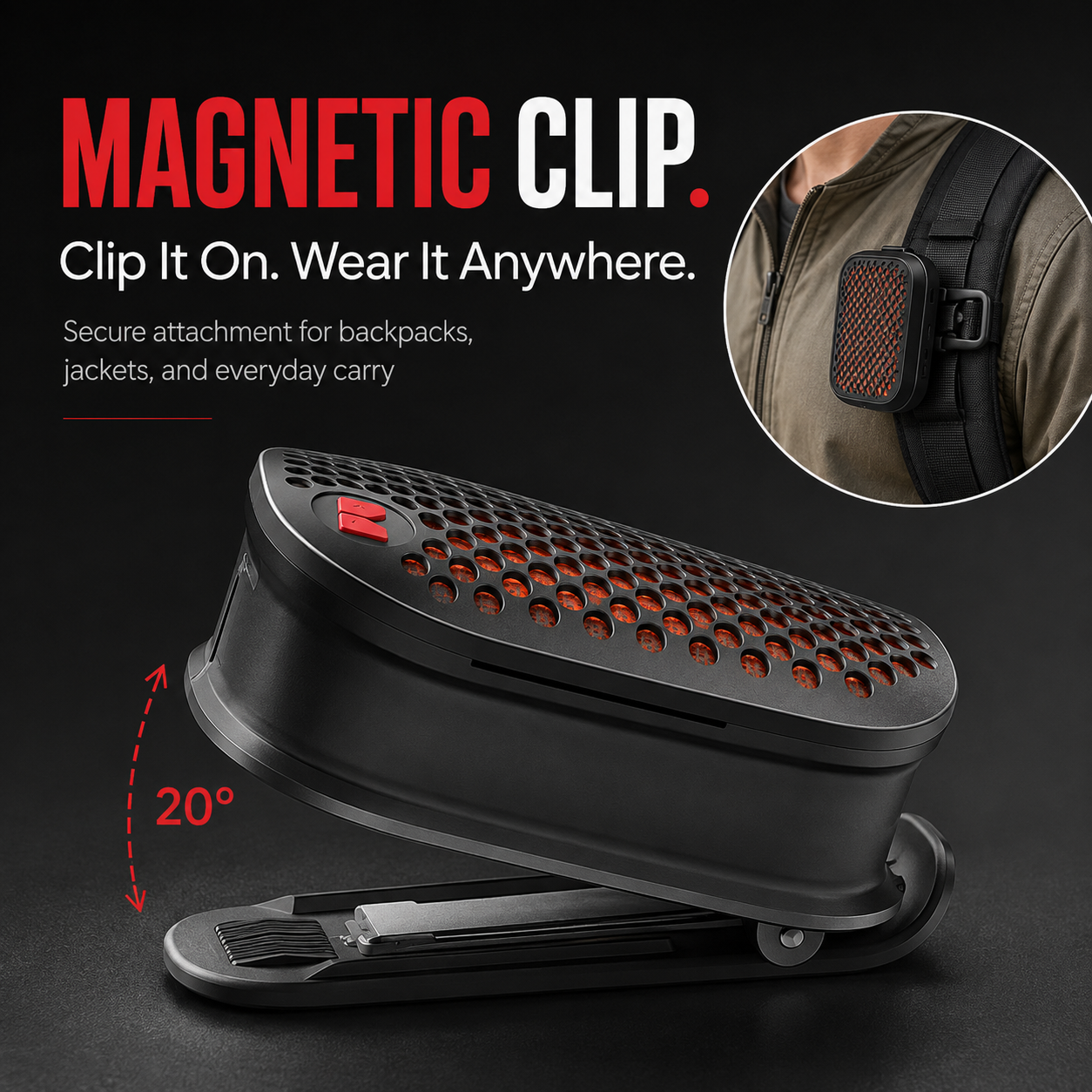 🔊 Magnetic Clip-On Bluetooth Speaker – IPX7 Waterproof, TWS Stereo & Ultra-Light 80g Wearable Design🏅