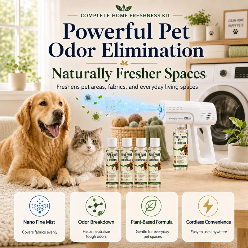 🏅🐶🐾 Limited-Time 45% Savings | Bio-Enzyme Nano-Mist Pet Odor & Stain Spray Gun – Freshen Sofas, Carpets & Pet Areas🐶