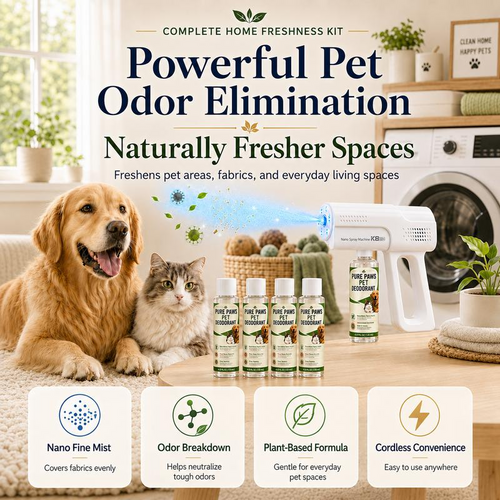🏅🐶🐾 Limited-Time 45% Savings | Bio-Enzyme Nano-Mist Pet Odor & Stain Spray Gun – Freshen Sofas, Carpets & Pet Areas🐶