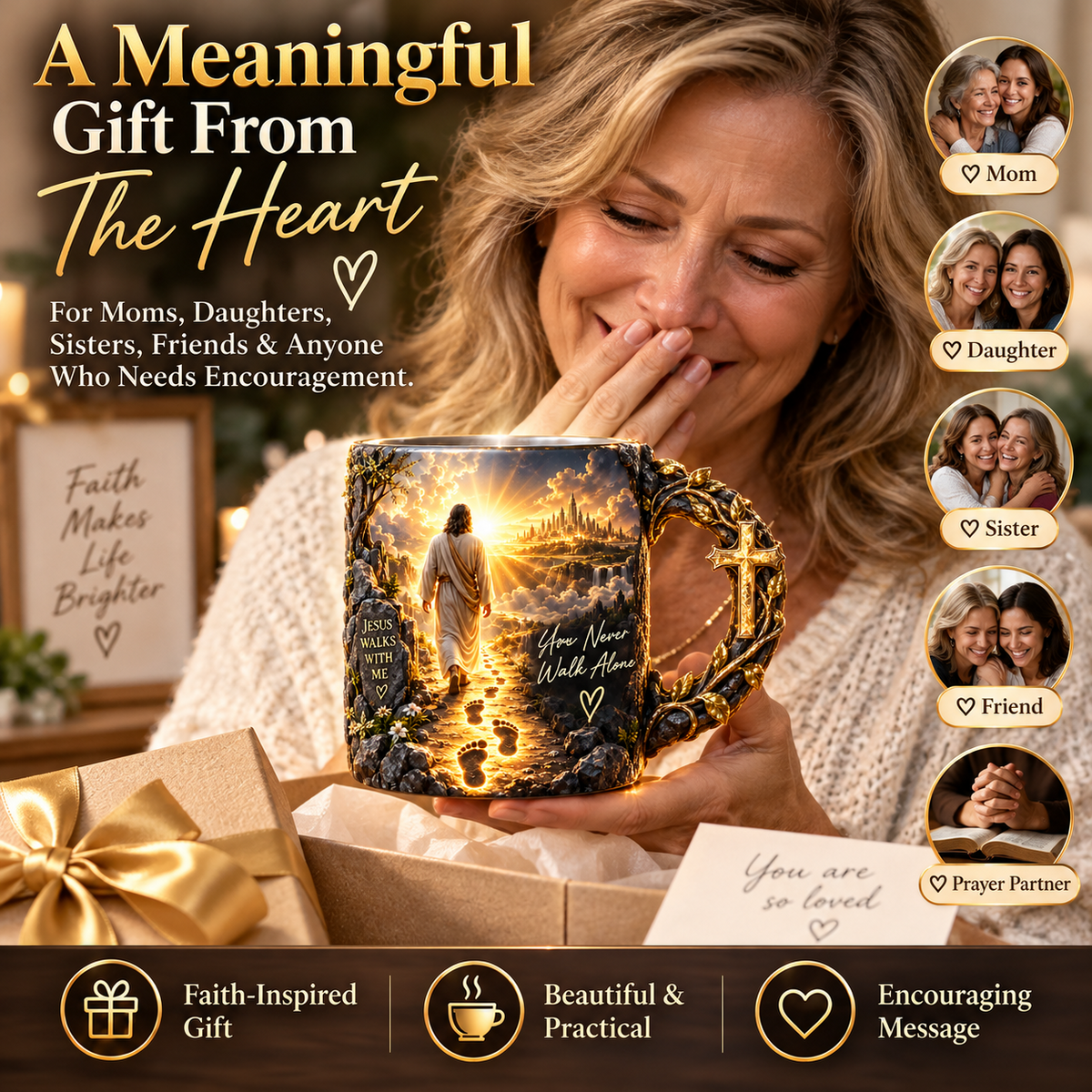 🔥 SAVE 49% |✝️ Jesus Walks With Me™ Heat-Reveal Mug – Never Walk Alone ❤️
