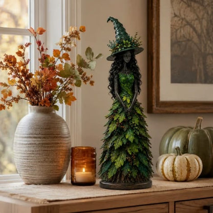 🎃 Enchanted Witch Figurine – Cozy Halloween & Fall Decor🍂✨