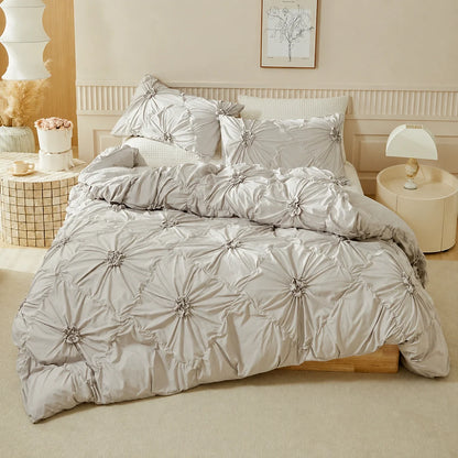 🛏️ Hotel-Look Bedding Deal – Soft-Touch Pinch Pleat Duvet Cover|🚚 Free Shipping