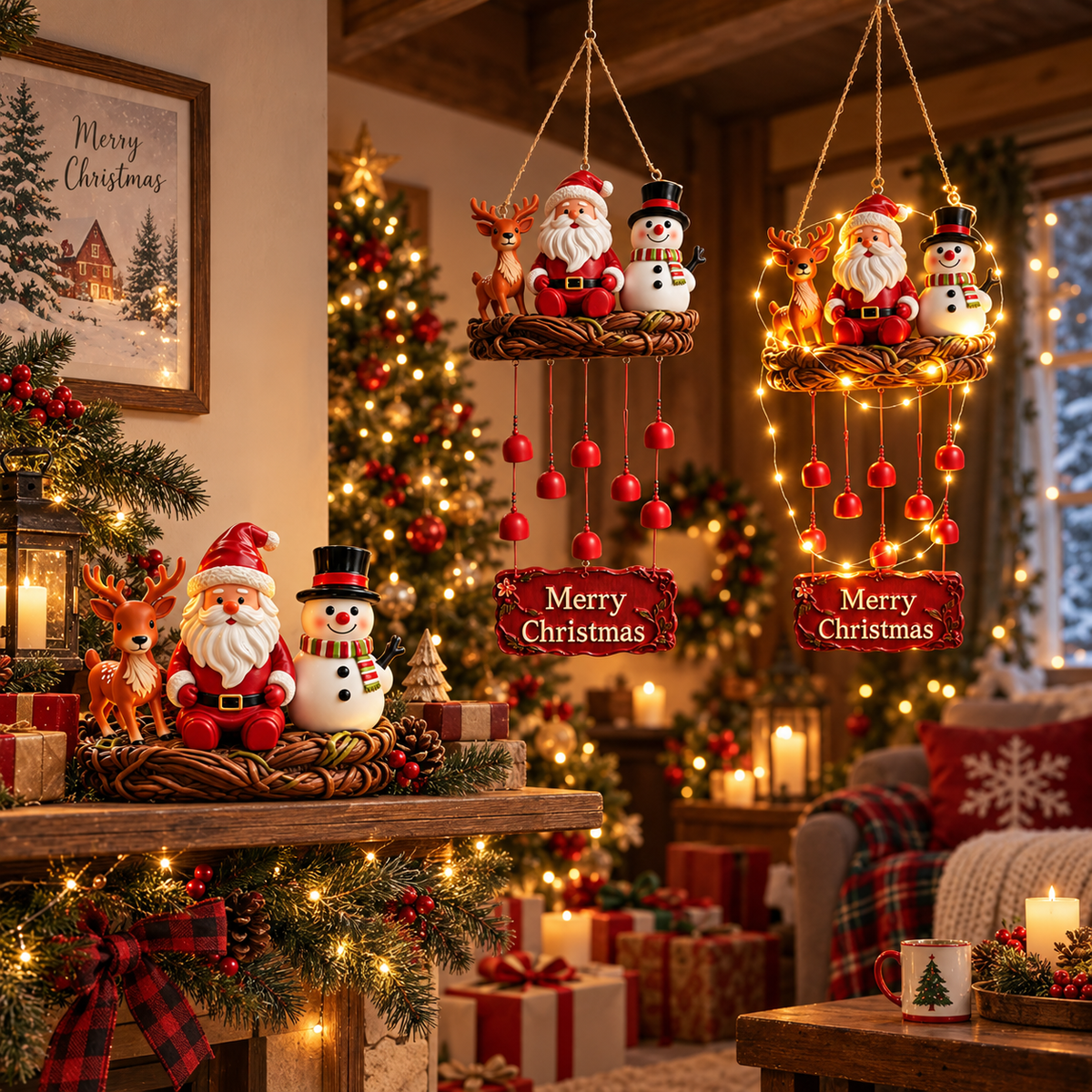 🎄 50% OFF | Santa, Snowman & Reindeer Christmas Wind Chime 🔔✨