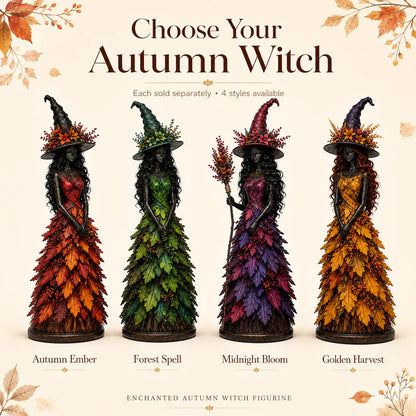 🎃 Enchanted Witch Figurine – Cozy Halloween & Fall Decor🍂✨