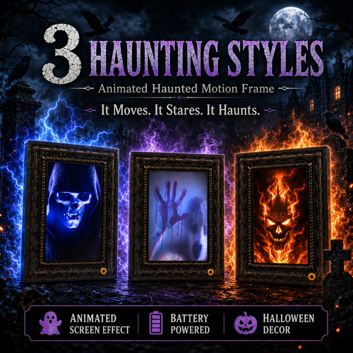 🎃 3 Haunting Styles Animated Motion Frame – It Moves. It Stares. It Haunts.