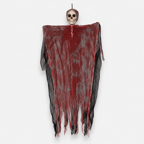 Bendable Blood Gauze Hanging Ghost – 42-Inch Halloween Skull Decoration
