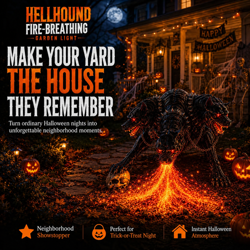 🎃 3-Headed Hellhound Halloween Light – The Yard Display Everyone Will Remember | 49% OFF