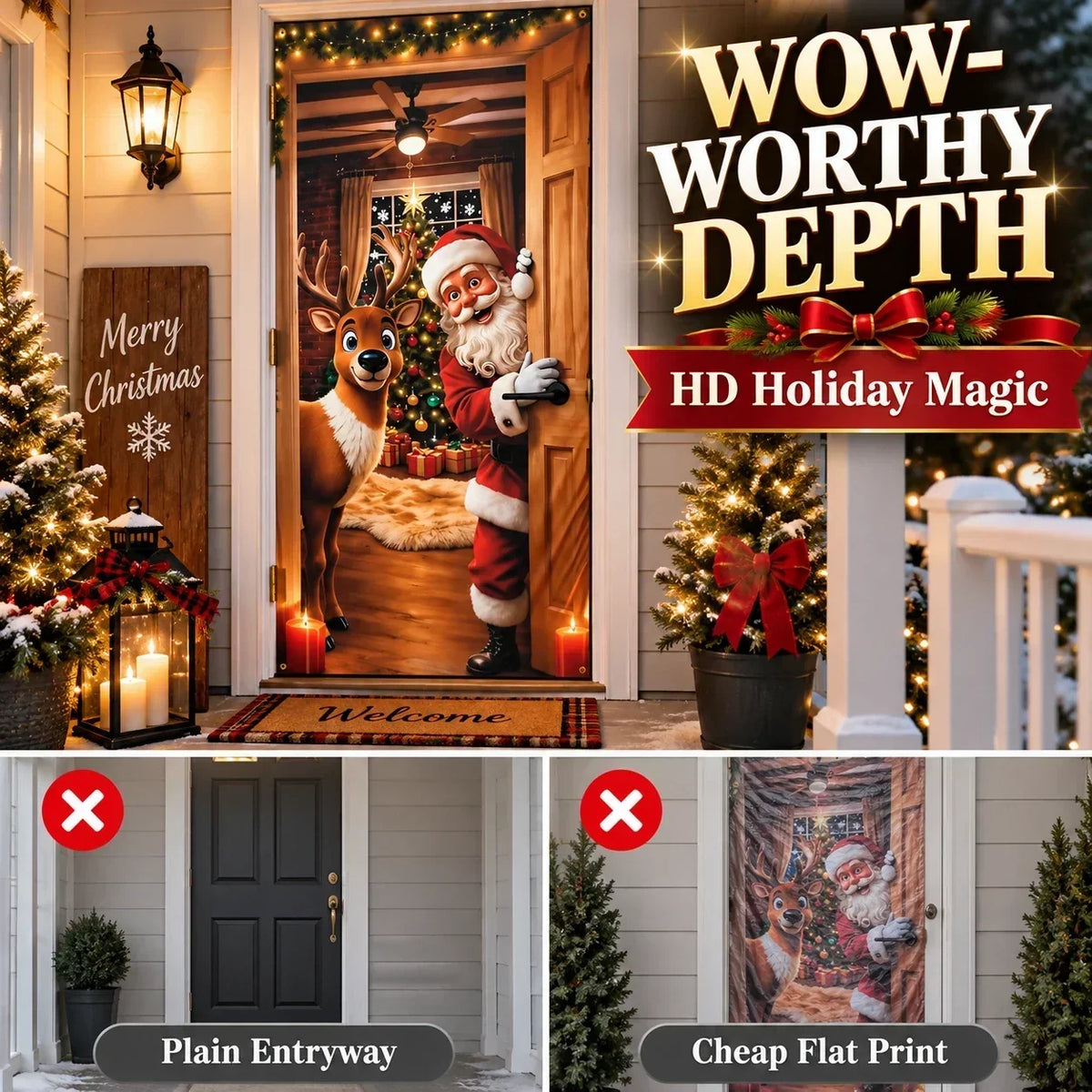 ✨Give Your Front Door a Christmas Makeover – 7 Festive Designs