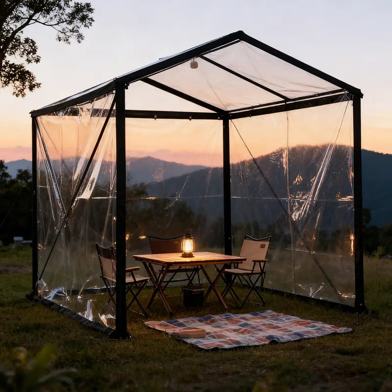 🌂🌂Clear Waterproof PE Tarp, Transparent Outdoor Cover with Metal Grommets