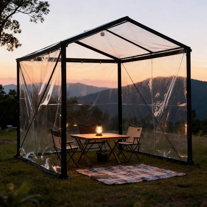 🌂🌂Clear Waterproof PE Tarp, Transparent Outdoor Cover with Metal Grommets