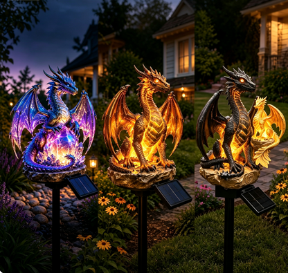 💜🔥 50% OFF – Amethyst Crystal Dragon Solar Garden Light 🐉