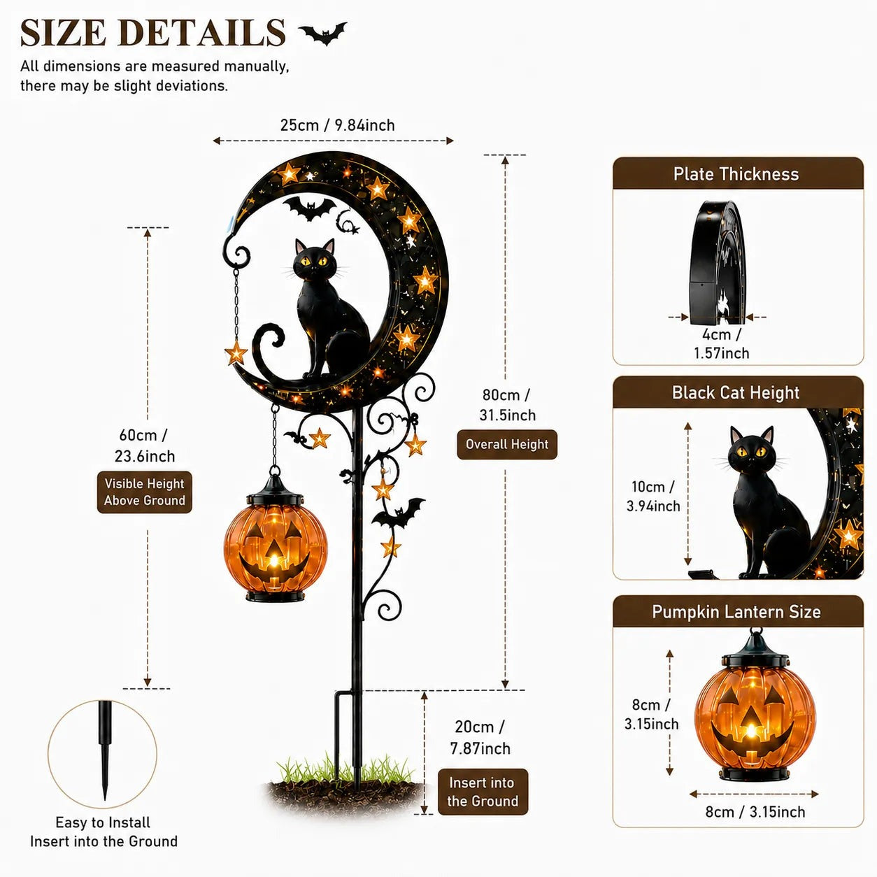 🔥 Last Day 55% OFF –Solar Halloween Garden Stake Light 👻🎃 | Black Cat & Pumpkin Decor