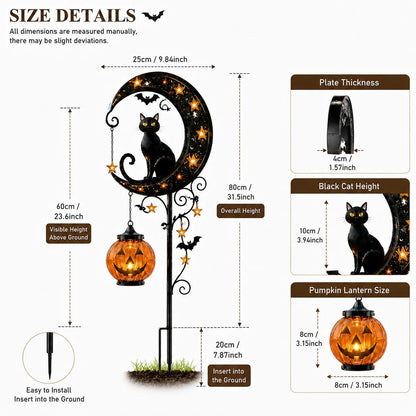 🔥 Last Day 55% OFF –Solar Halloween Garden Stake Light 👻🎃 | Black Cat & Pumpkin Decor