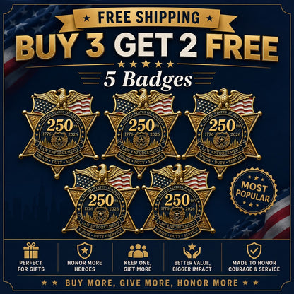 ⚡️America 250 Law Enforcement Commemorative Brooch – Honor, Duty & Service Badge-Style Lapel Pin