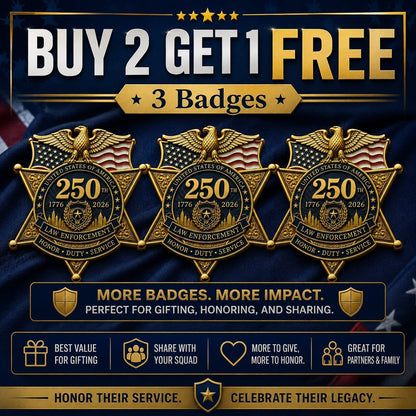 ⚡️America 250 Law Enforcement Commemorative Brooch – Honor, Duty & Service Badge-Style Lapel Pin