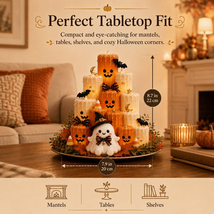 🔥 50% OFF – Halloween Pumpkin Candle Holder with Ghost Decor 🎃👻