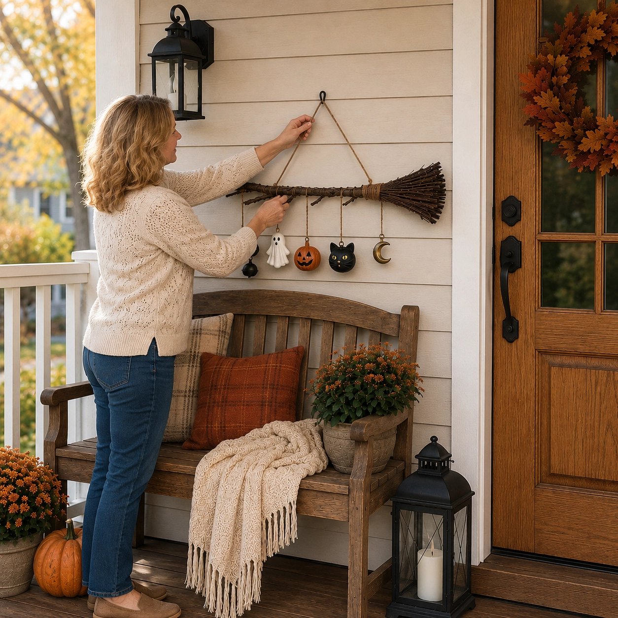 🍂 Lighted Fall Broom Wall Decor – 50% OFF Today ✨