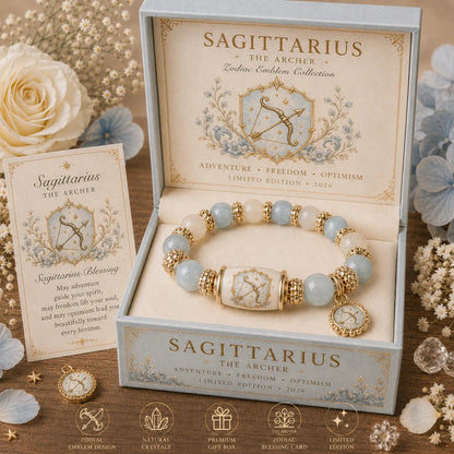 🎁 Holiday Gift Special | 12 Zodiac Natural Chalcedony Bracelet – Save 34%