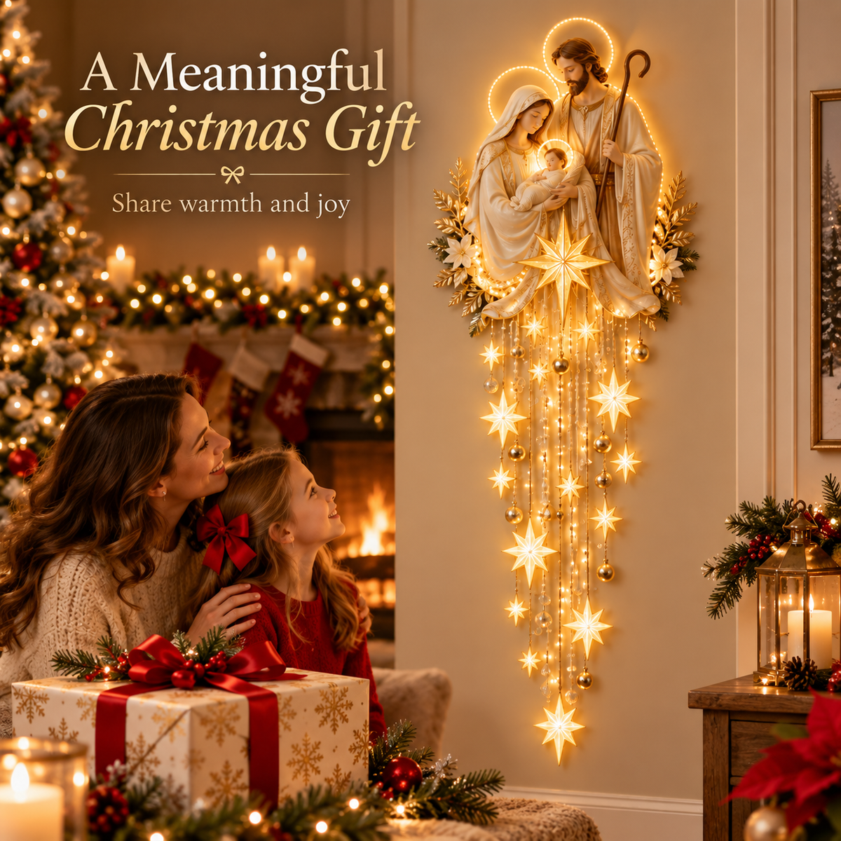 ✝️✨AuraNativity™ Cascading Lighted Wall Art – A Cascading Holiday Heirloom